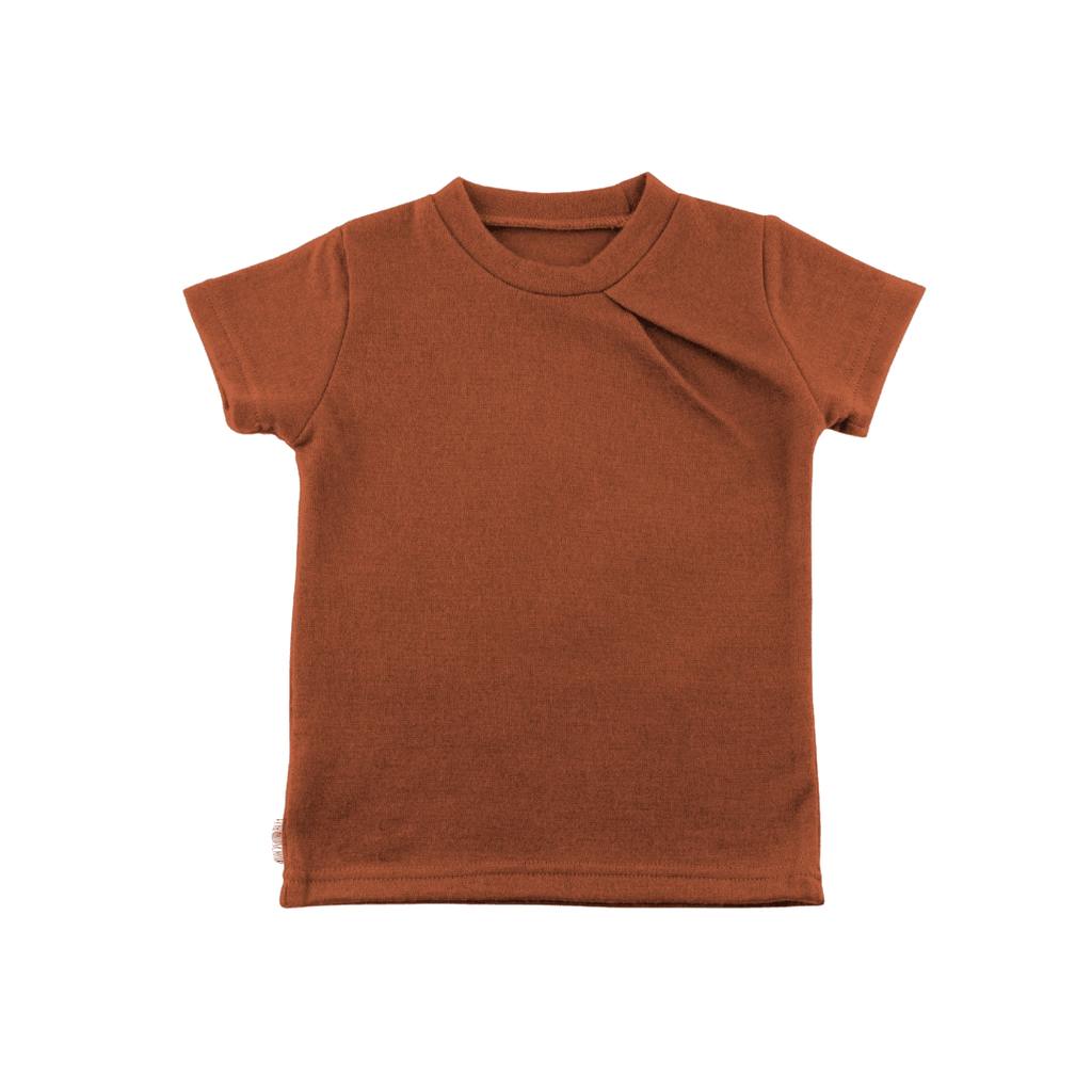 Upcycling Merino T-Shirt mit der Falte Orange - ForSchur