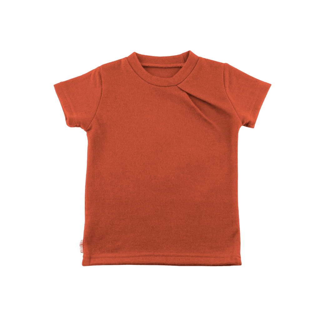 Upcycling Merino T-Shirt mit der Falte Orange - ForSchur