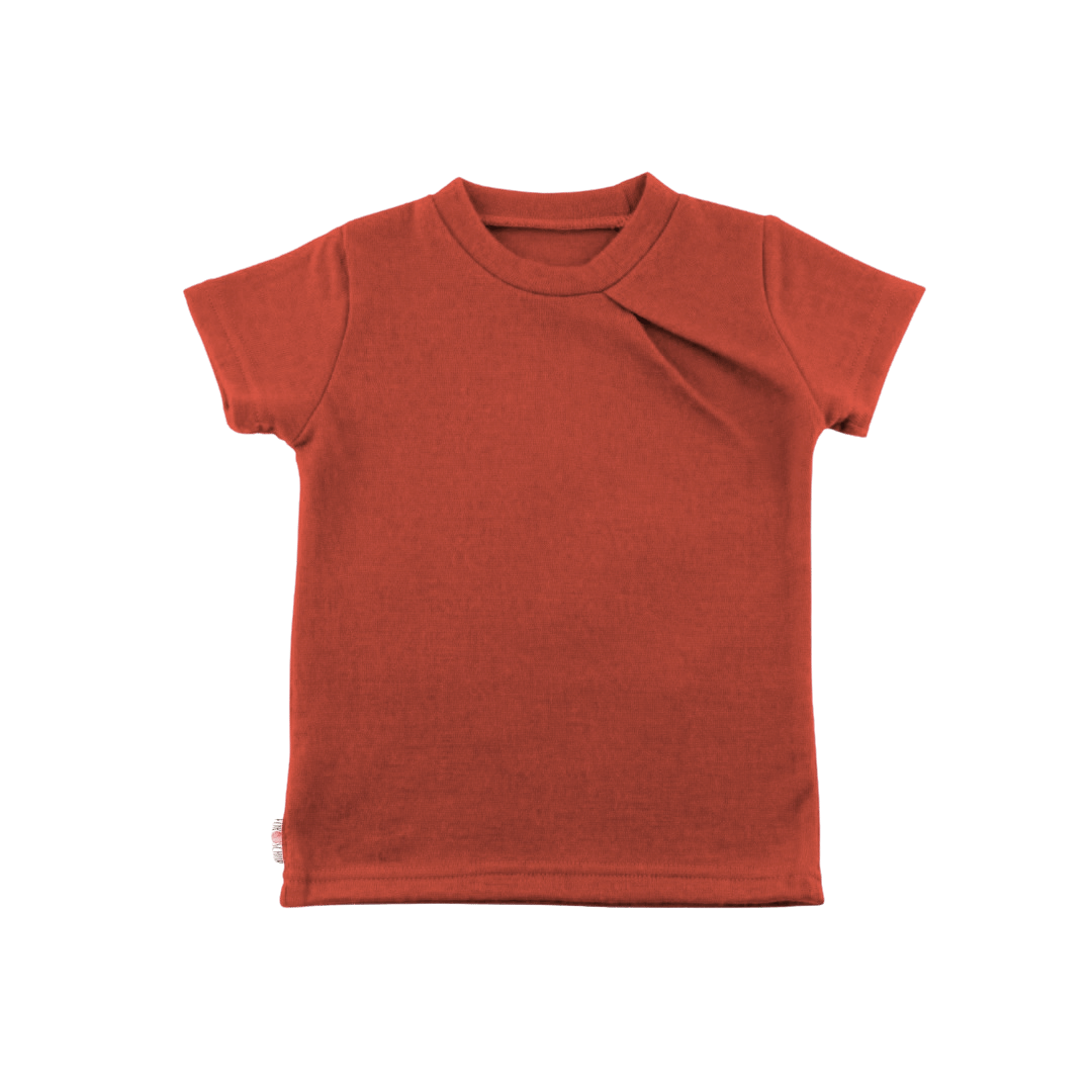 Kaschmir Kinder T-Shirt mit der Falte Rot