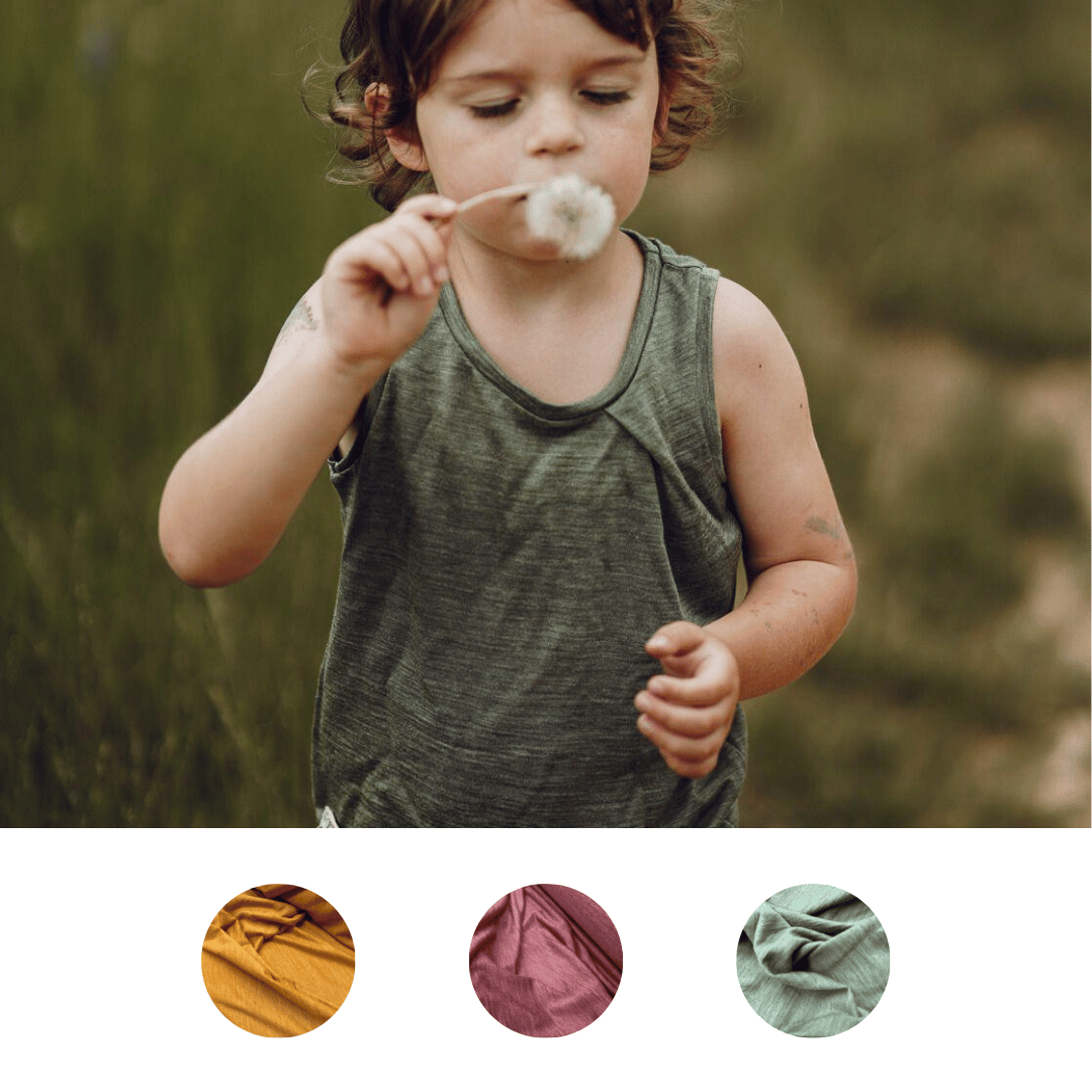 Kinder Trägerhemd mit der Falte Sommermerino