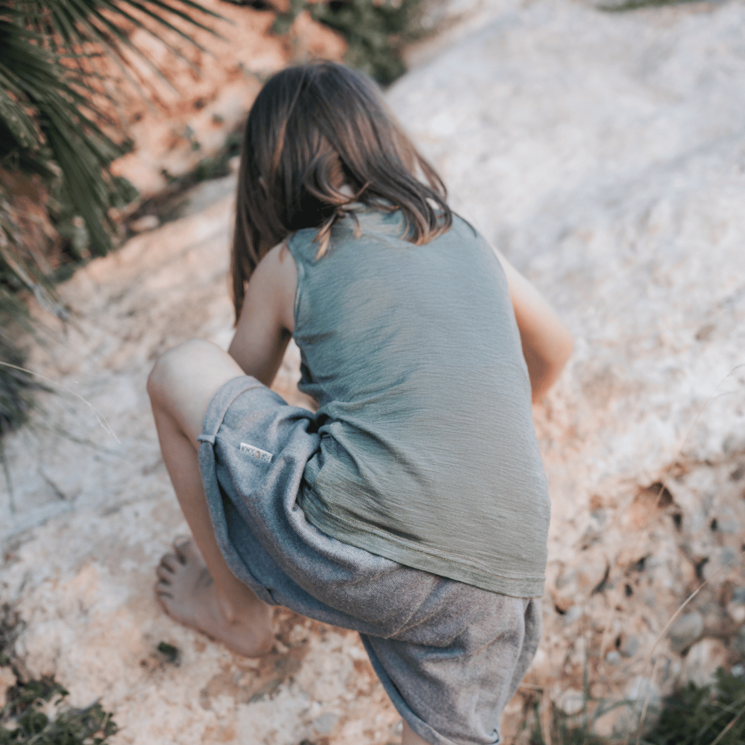 Kinder Trägerhemd mit der Falte Sommermerino
