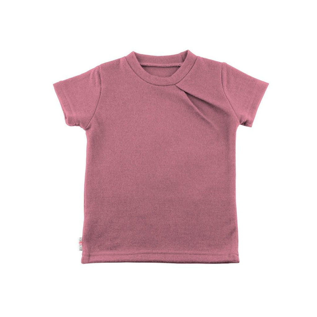 Upcycling Merino T-Shirt mit der Falte Altrosa - ForSchur