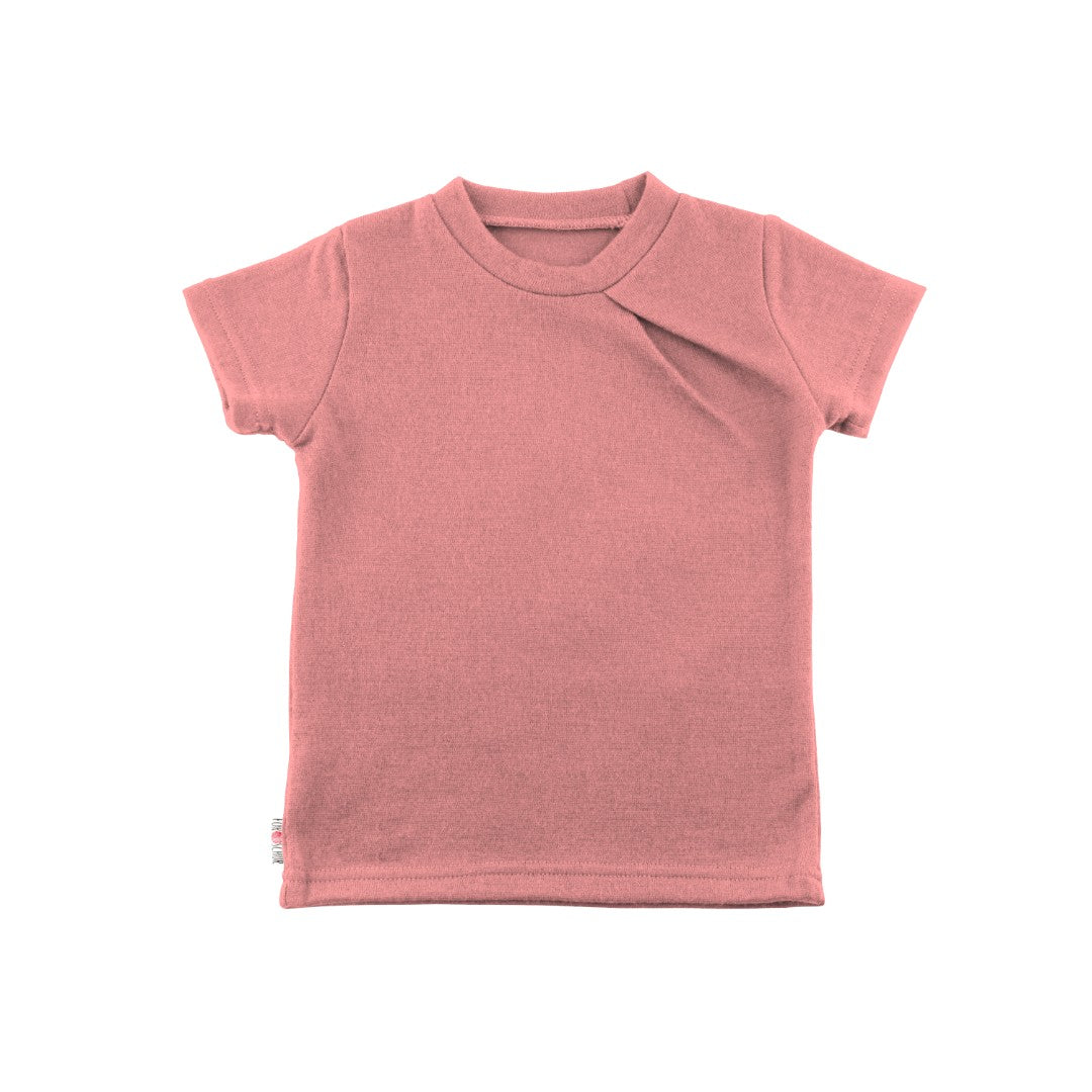 Kaschmir Kinder T-Shirt mit der Falte helle Anemone meliert