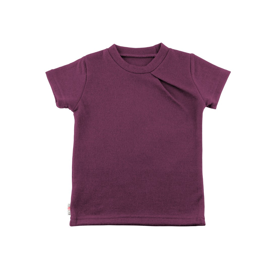 Kaschmir Kinder T-Shirt mit der Falte helle Aubergine