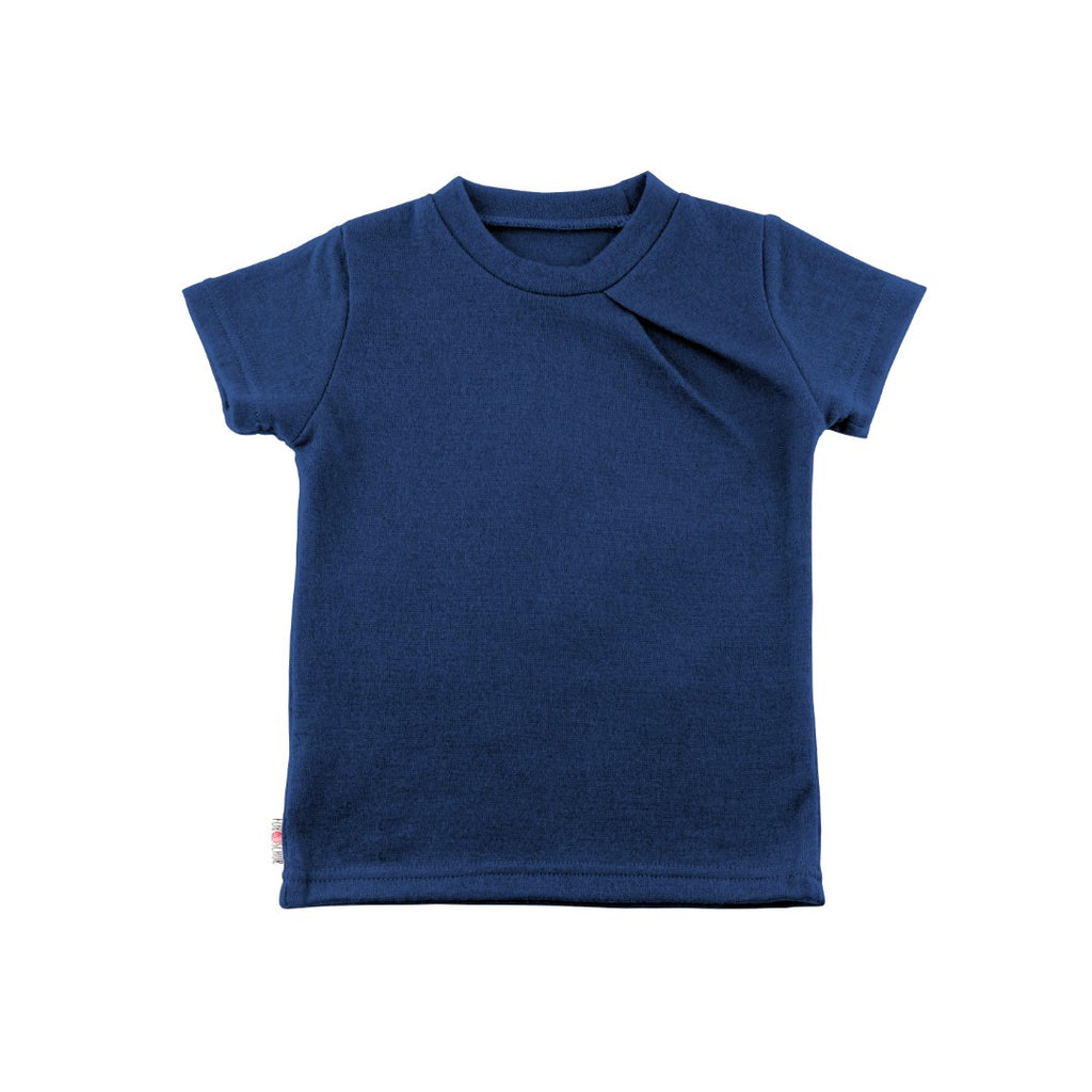 Upcycling Merino T-Shirt mit der Falte heller Blauwal - ForSchur
