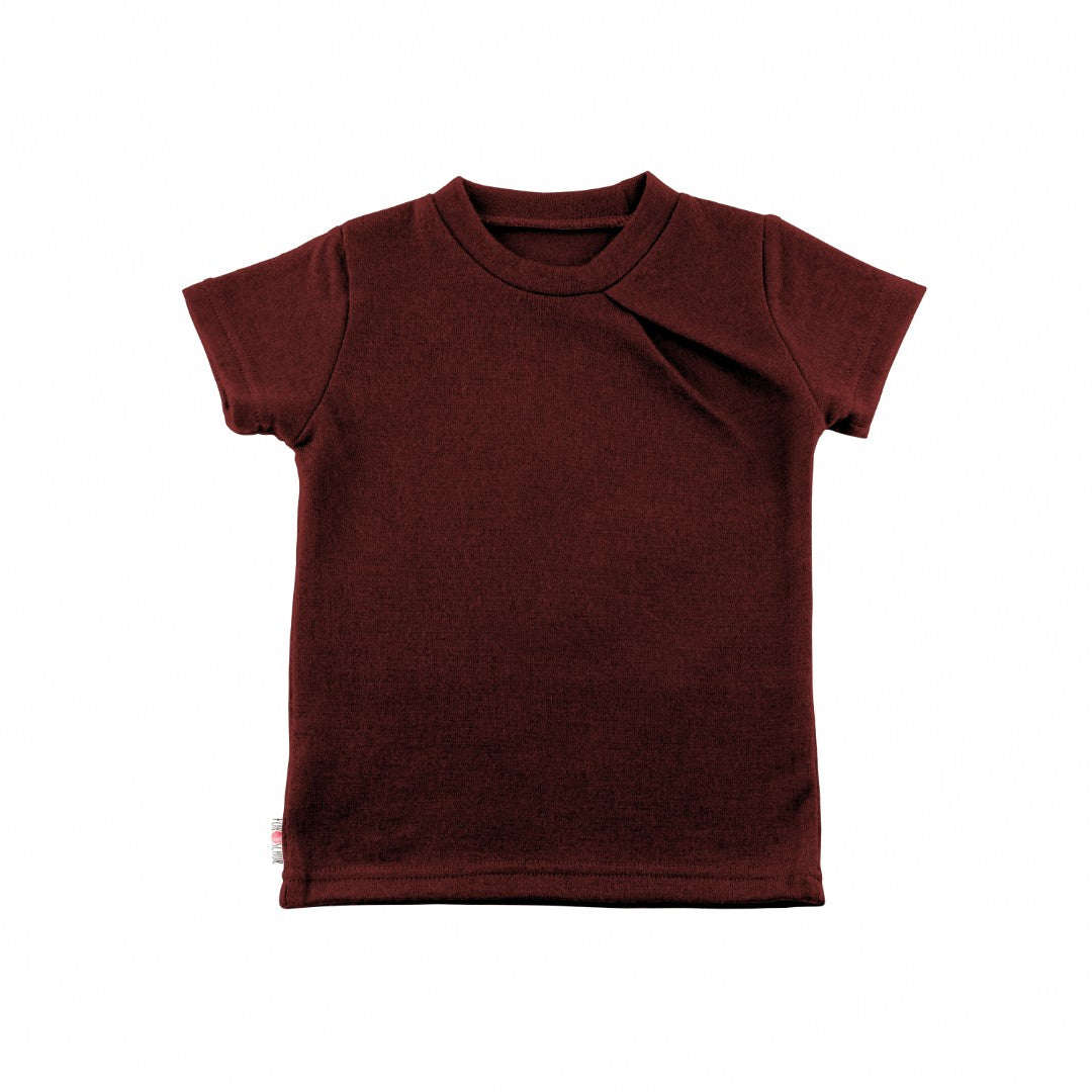 Kaschmir Kinder T-Shirt mit der Falte dunkle Brombeere