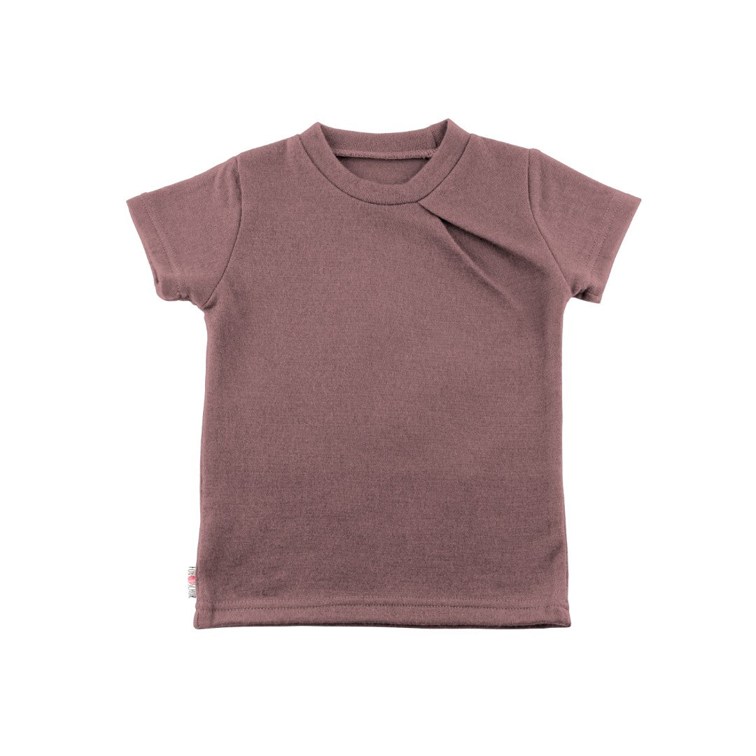 Kaschmir Kinder T-Shirt mit der Falte helle Brombeere