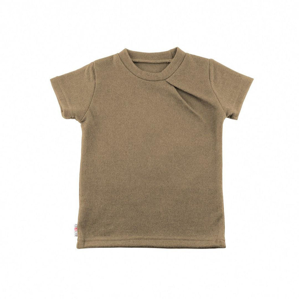 Upcycling Merino T-Shirt mit der Falte Feldmaus meliert - ForSchur