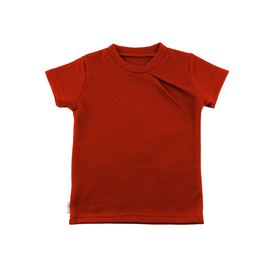 Kaschmir Kinder T-Shirt mit der Falte Kirsche