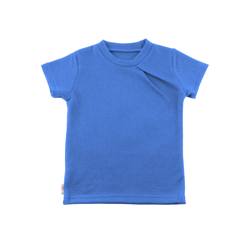 Upcycling Merino T-Shirt mit der Falte helles Königsblau - ForSchur