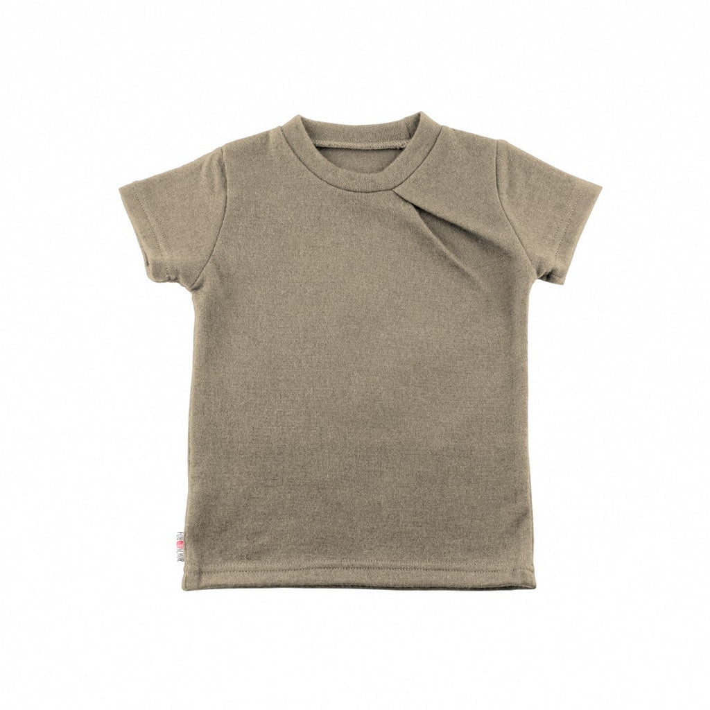 Upcycling Merino T-Shirt mit der Falte Lärche meliert - ForSchur