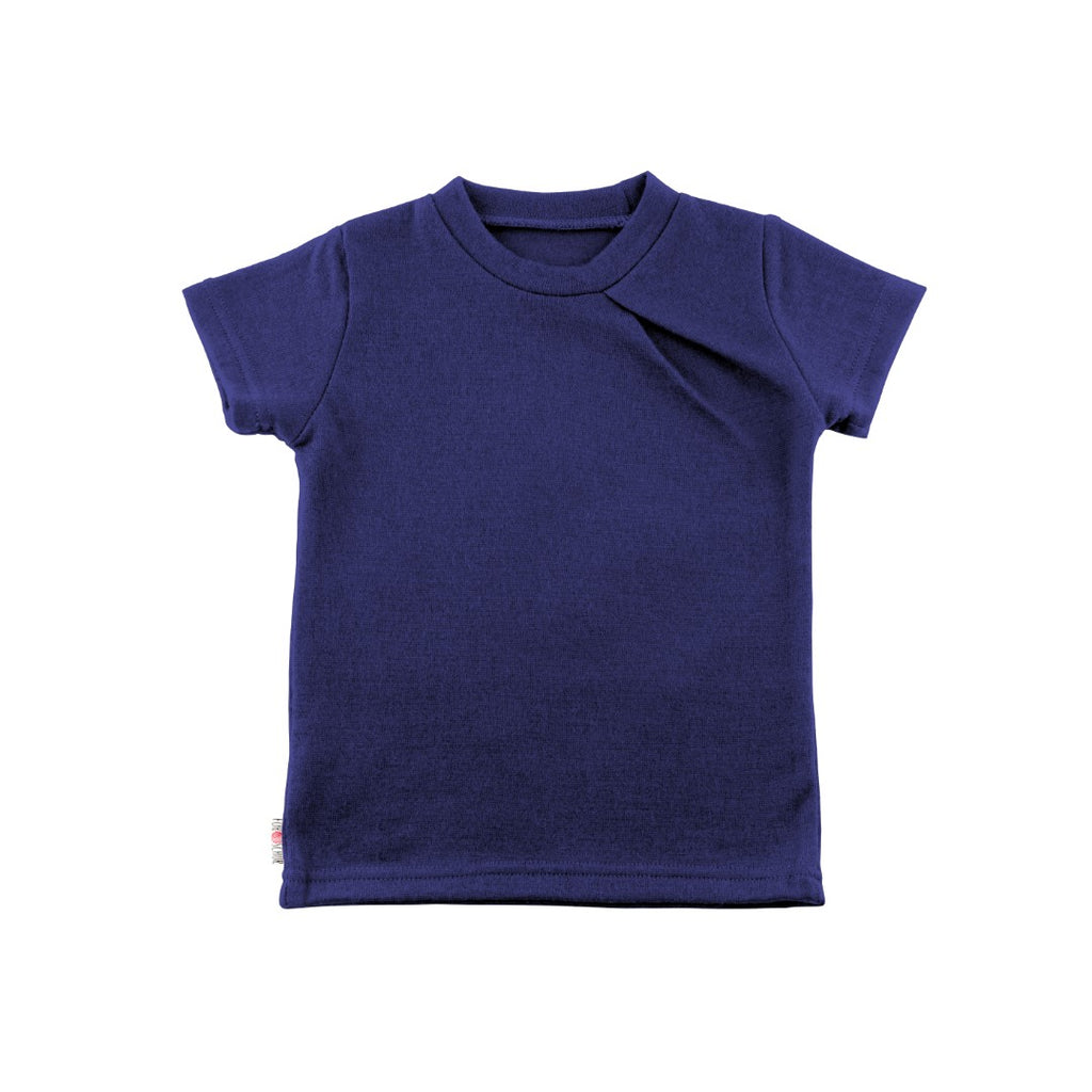 Upcycling Merino T-Shirt mit der Falte Nachtblau - ForSchur