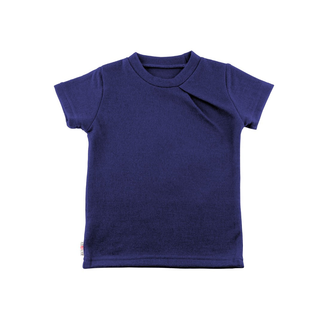 Kaschmir Kinder T-Shirt mit der Falte Nachtblau