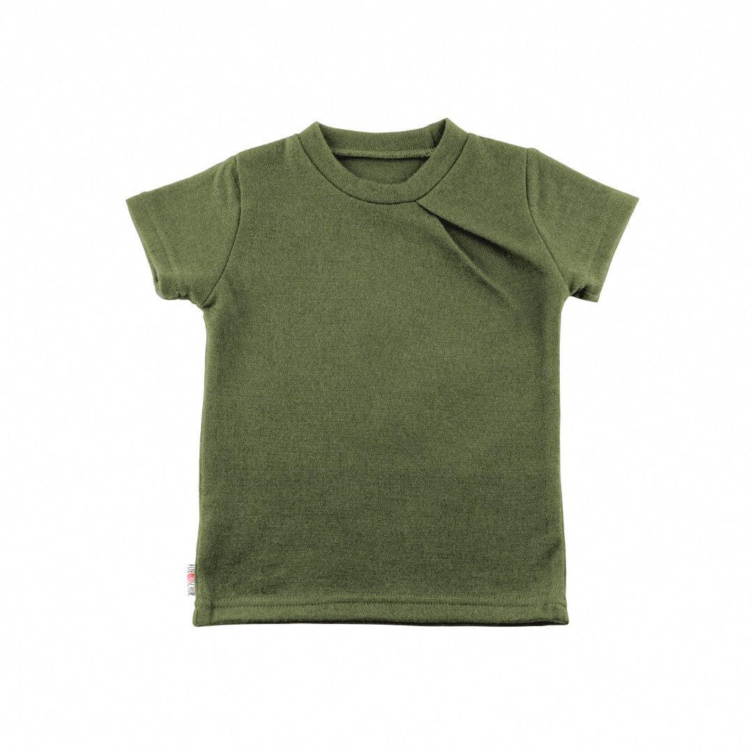 Upcycling Merino T-Shirt mit der Falte Grün - ForSchur