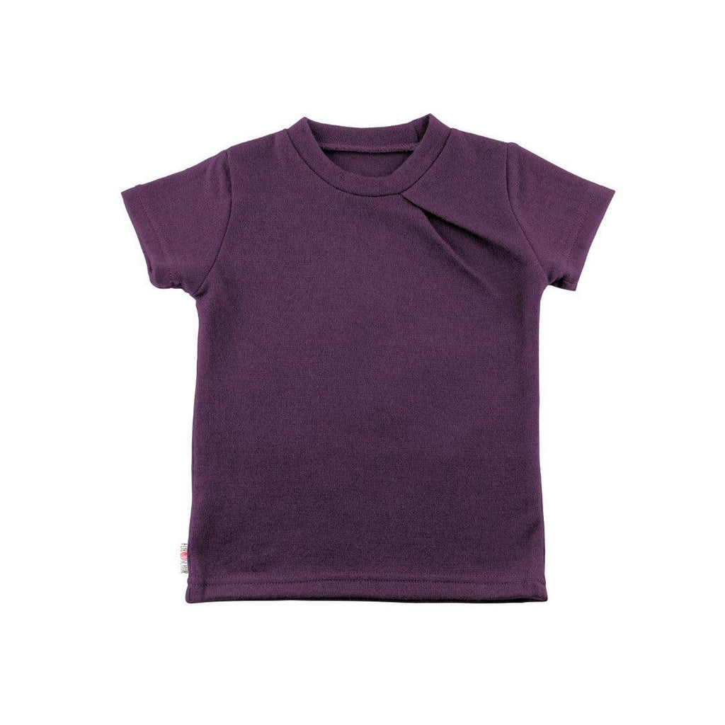 Upcycling Merino T-Shirt mit der Falte Pflaume - ForSchur