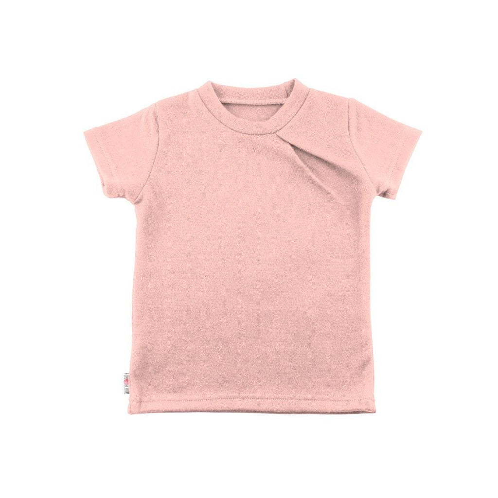 Upcycling Merino T-Shirt mit der Falte helle Rose - ForSchur