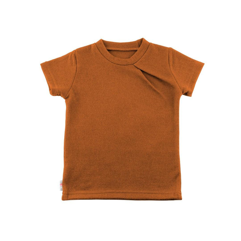 Upcycling Merino T-Shirt mit der Falte Rost - ForSchur