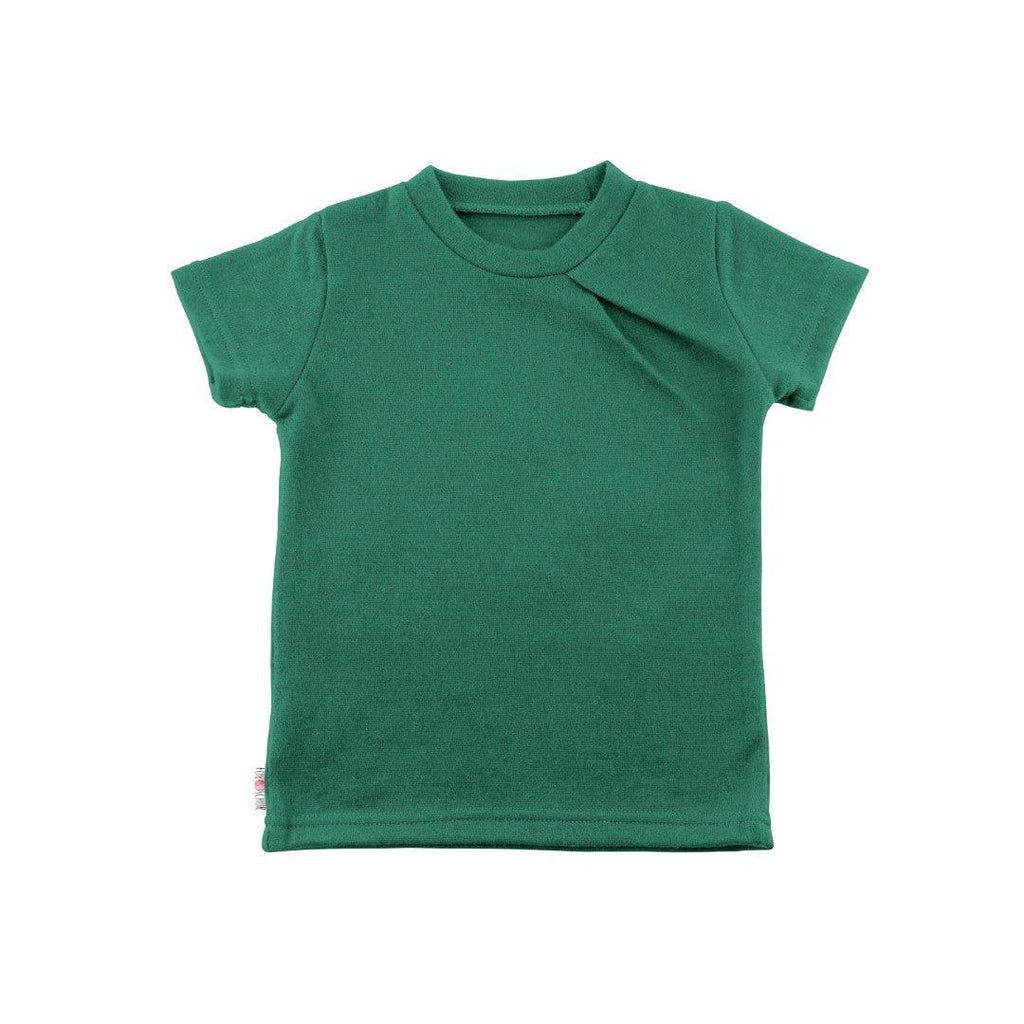 Upcycling Merino T-Shirt mit der Falte heller Smaragd - ForSchur