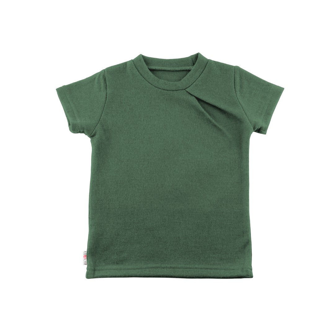 Kaschmir Kinder T-Shirt mit der Falte Smaragd