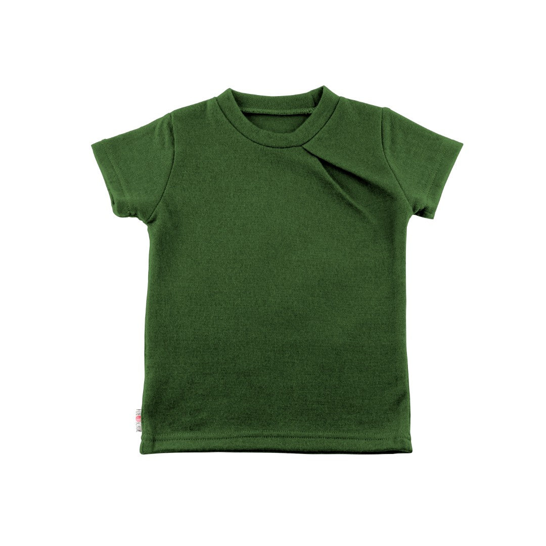 Kaschmir Kinder T-Shirt mit der Falte dunkle Tanne