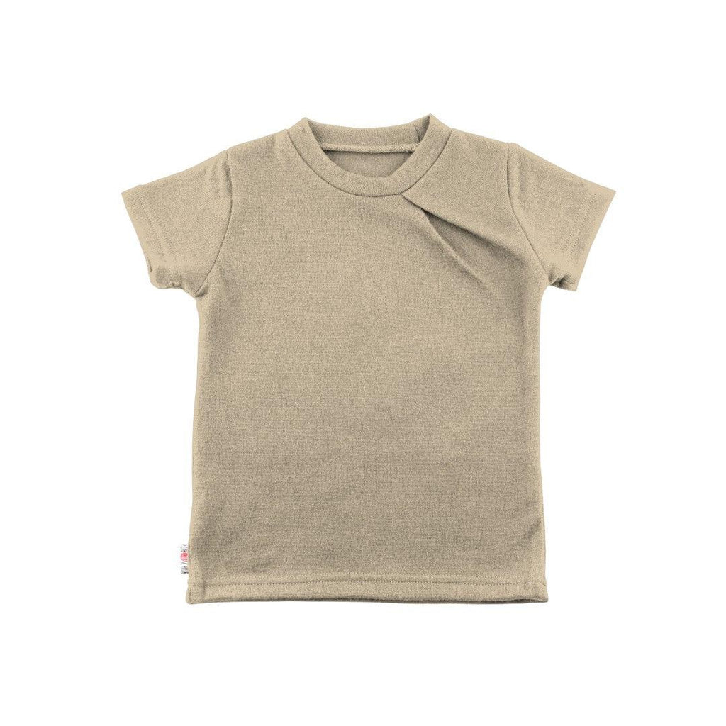 Upcycling Merino T-Shirt mit der Falte Ton meliert - ForSchur