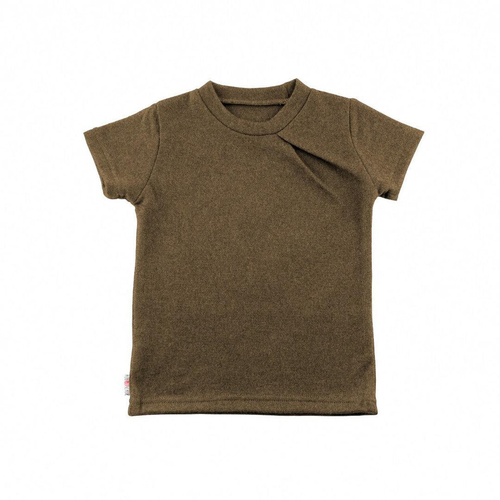 Upcycling Merino T-Shirt mit der Falte Waldmaus meliert - ForSchur