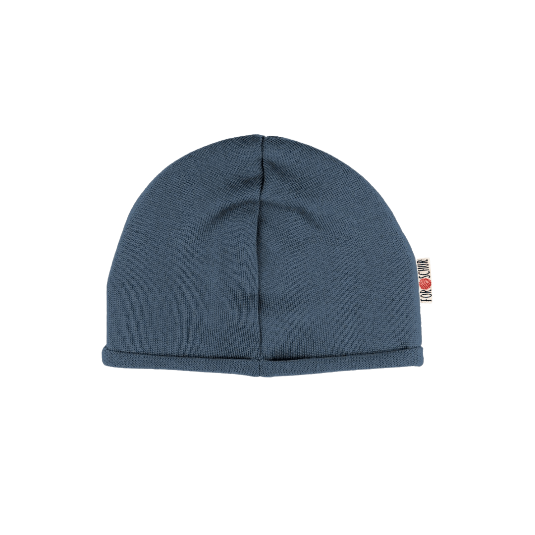 Upcycling Kaschmir Beanie Blau meliert - ForSchur