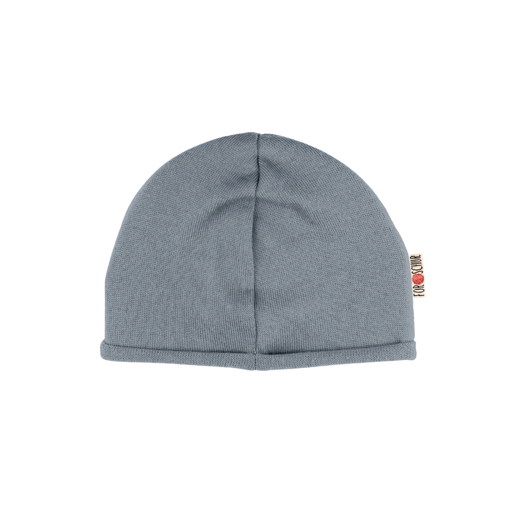 Upcycling Kaschmir Beanie Blau meliert - ForSchur