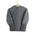 Wollfleece Kapuzenjacke Grau