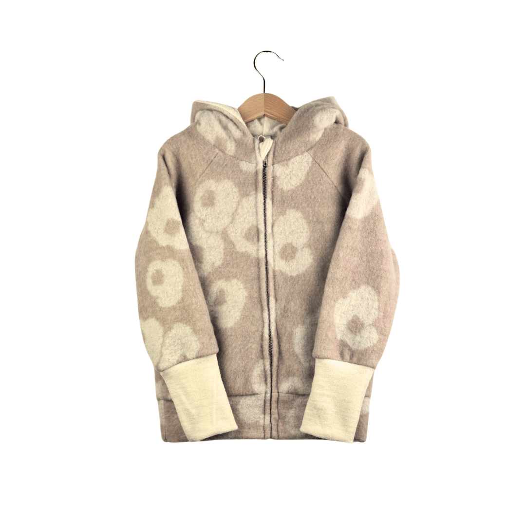Wollfleece Kapuzenjacke Braun