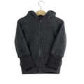 Wollfleece Kapuzenjacke Grau