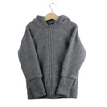 Wollfleece Kapuzenjacke Grau