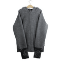 Wollfleece Kapuzenjacke Grau