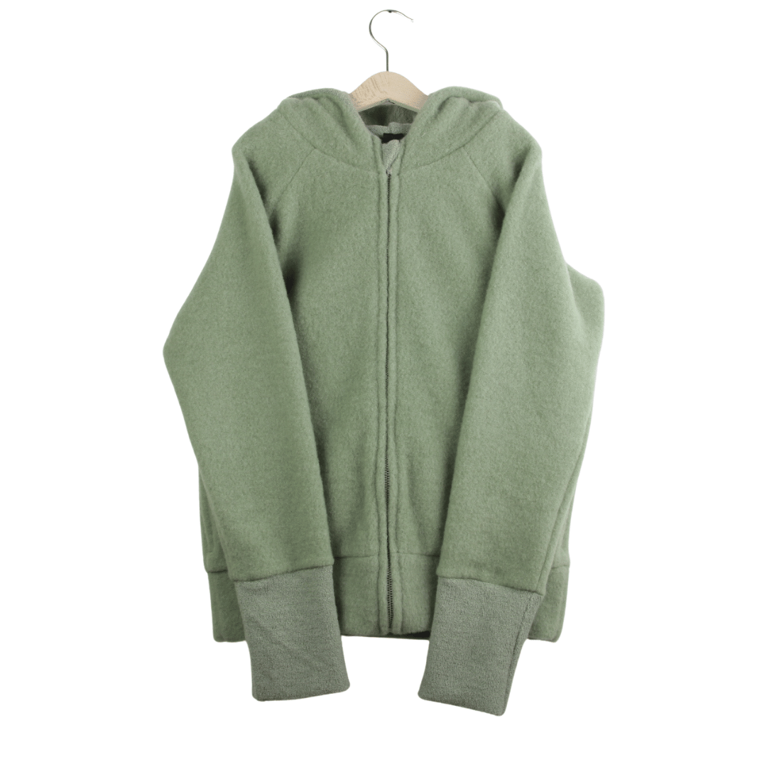 Wollfleece Kapuzenjacke Grün
