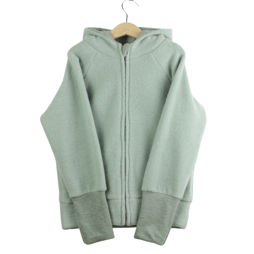 Wollfleece Kapuzenjacke Grün