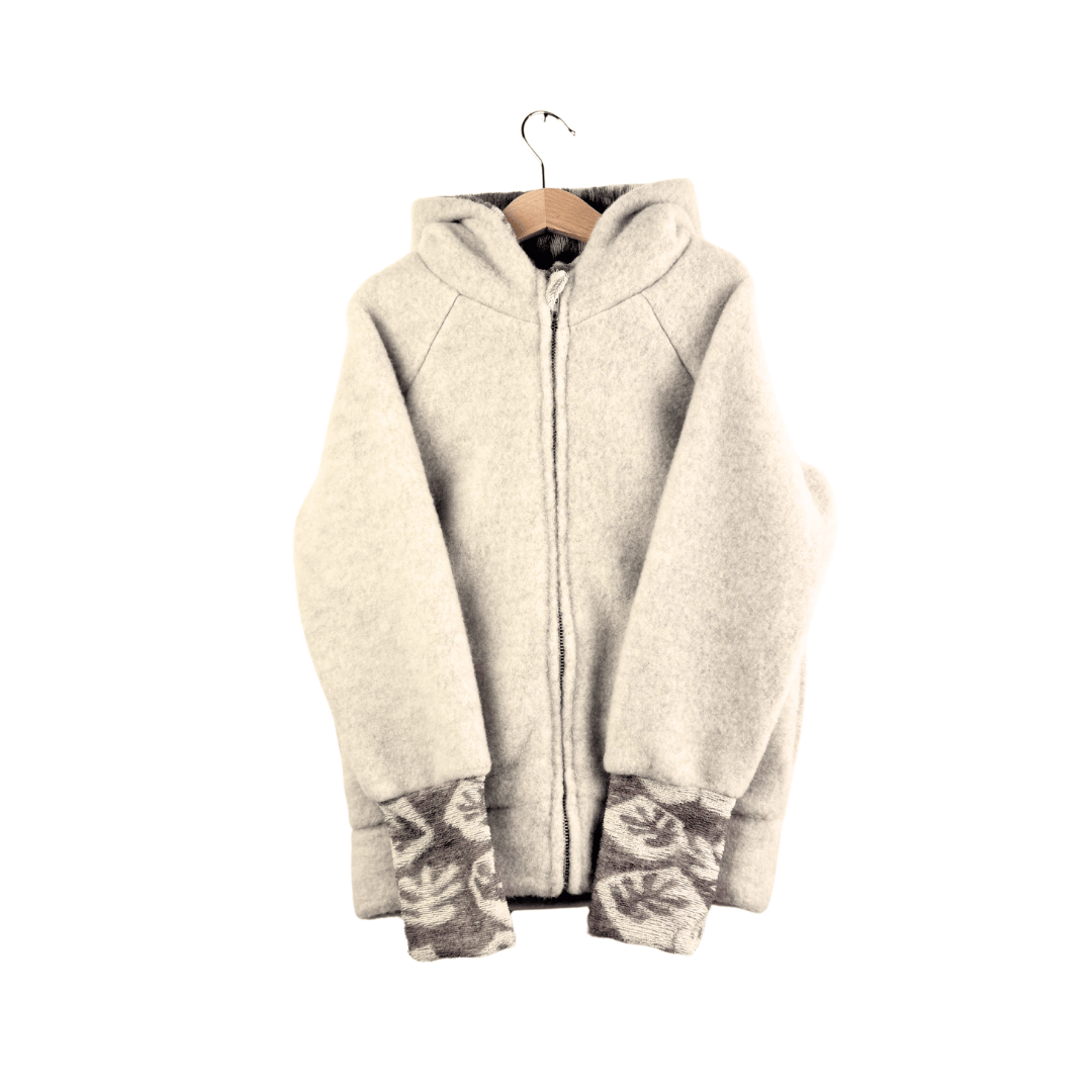 Wollfleece Kapuzenjacke Braun