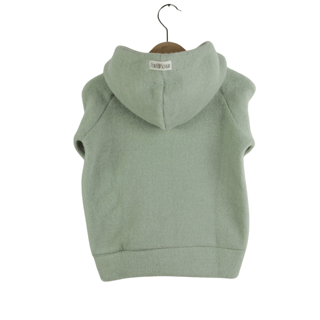 Wollfleece Kapuzenjacke Seegras - ForSchur