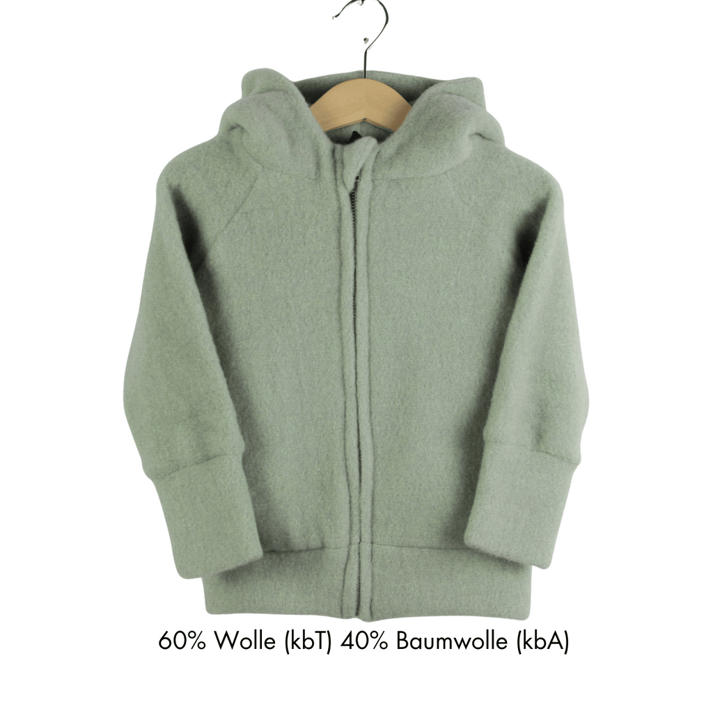 Kuschelfleece Kapuzenjacke Seegras