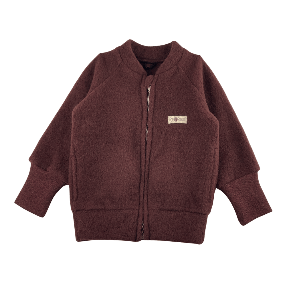Wollfleece Kinder Jacke Rot