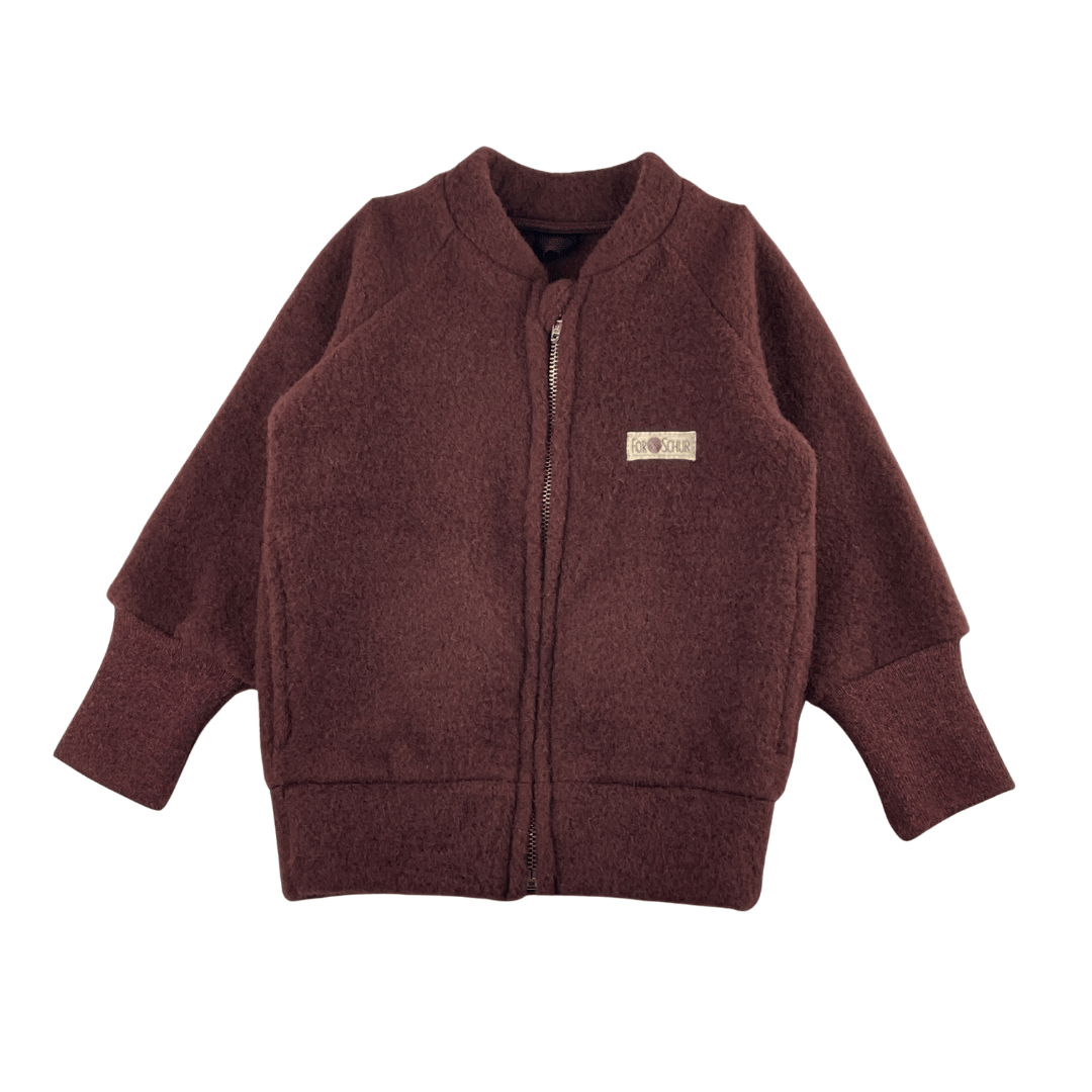 Wollfleece Kinder Jacke Rot