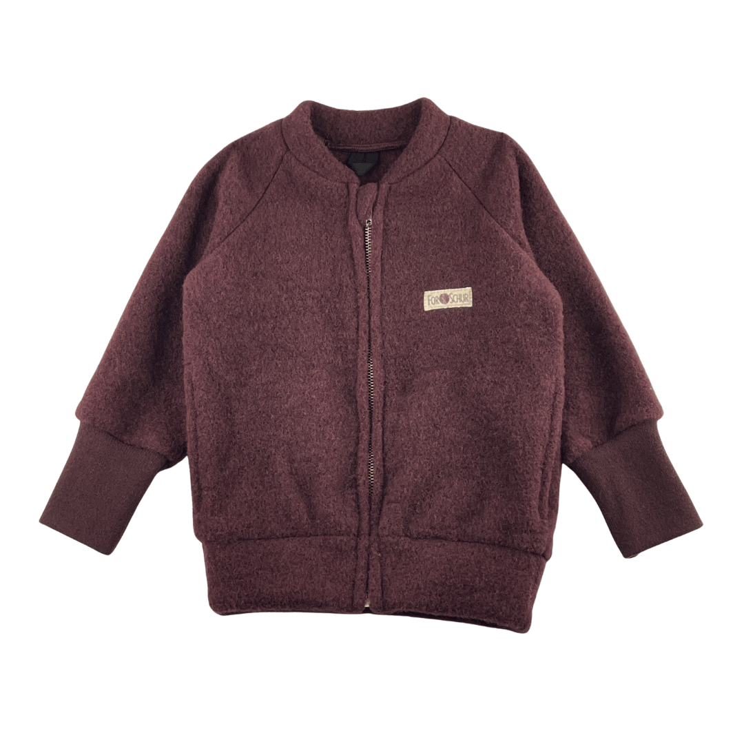 Wollfleece Kinder Jacke Rot