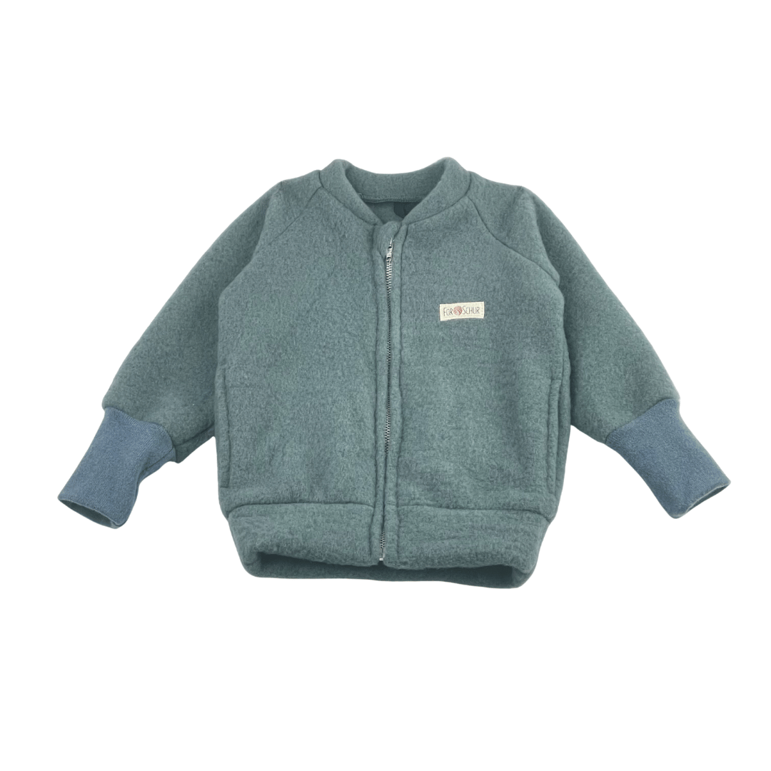 Wollfleece Kinder Jacke Blau - Stoffabweichung