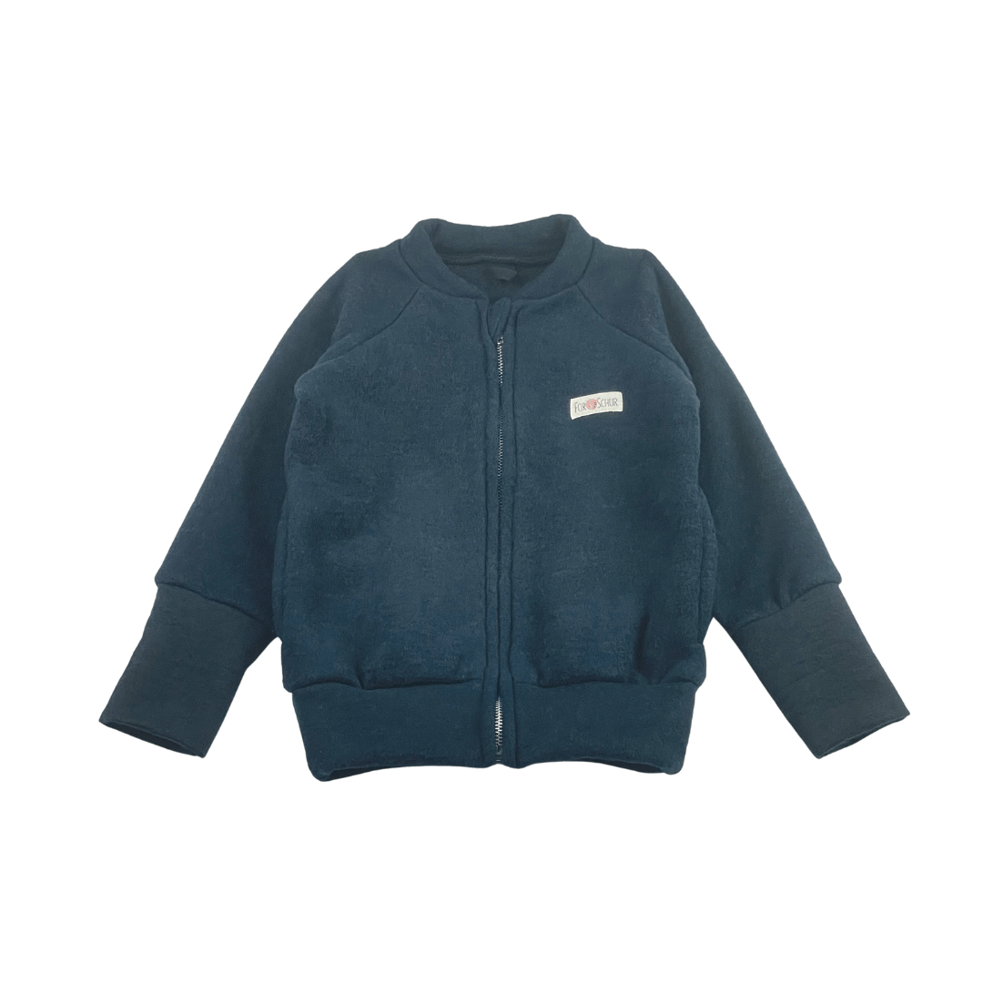 Wollfleece Kinder Jacke Blau - Stoffabweichung
