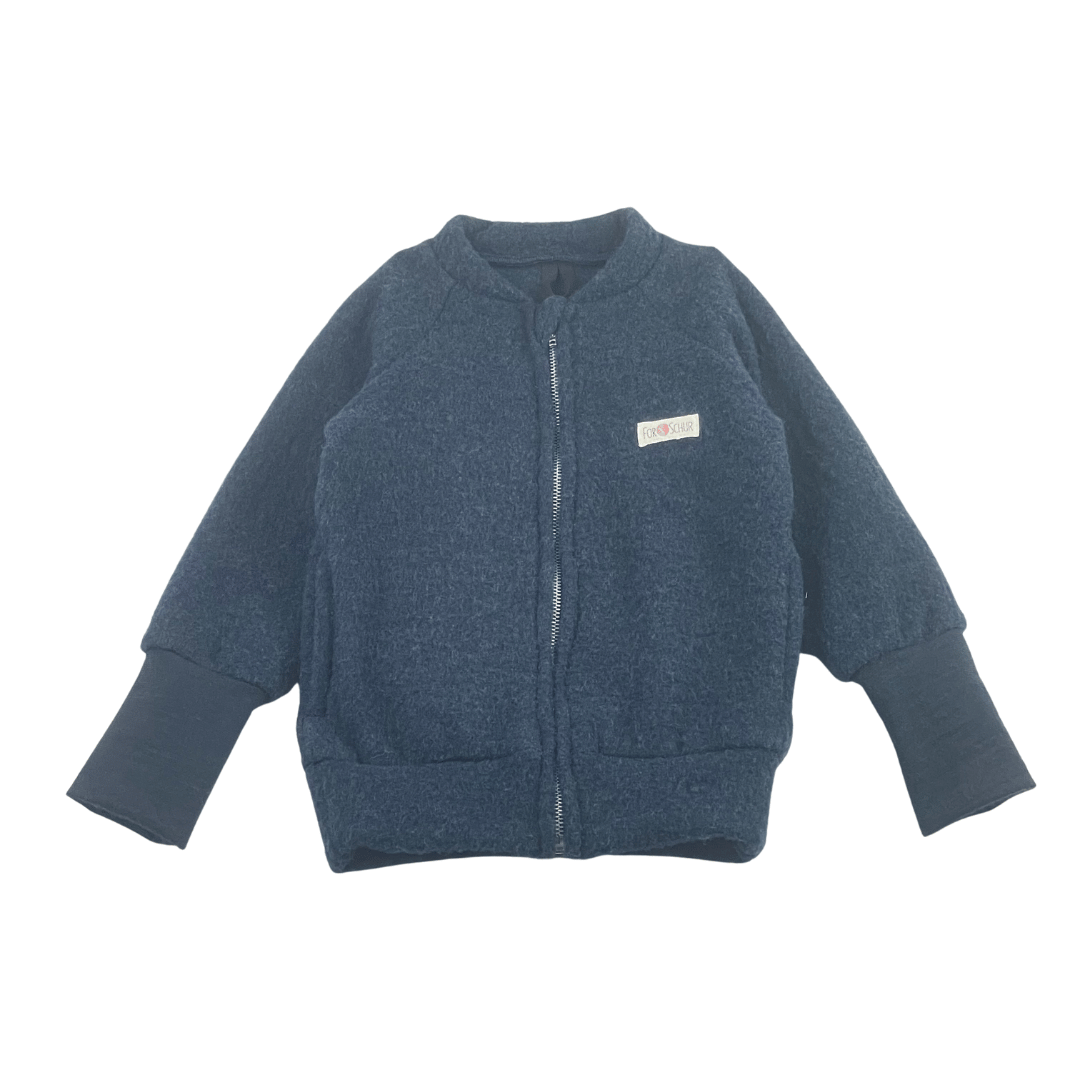 Wollfleece Kinder Jacke Blau