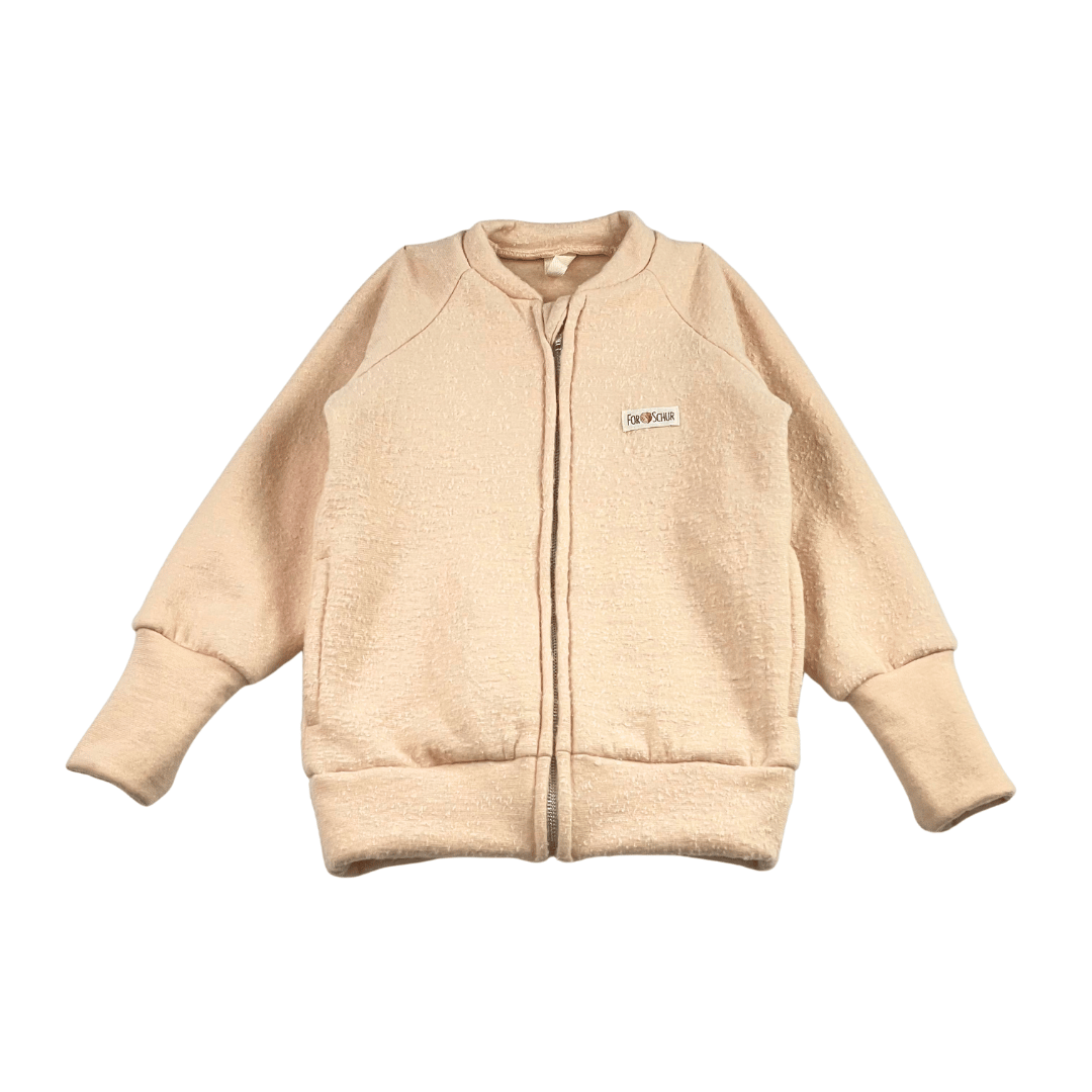 Wollfleece Kinder Jacke Rosa - Stoffabweichung