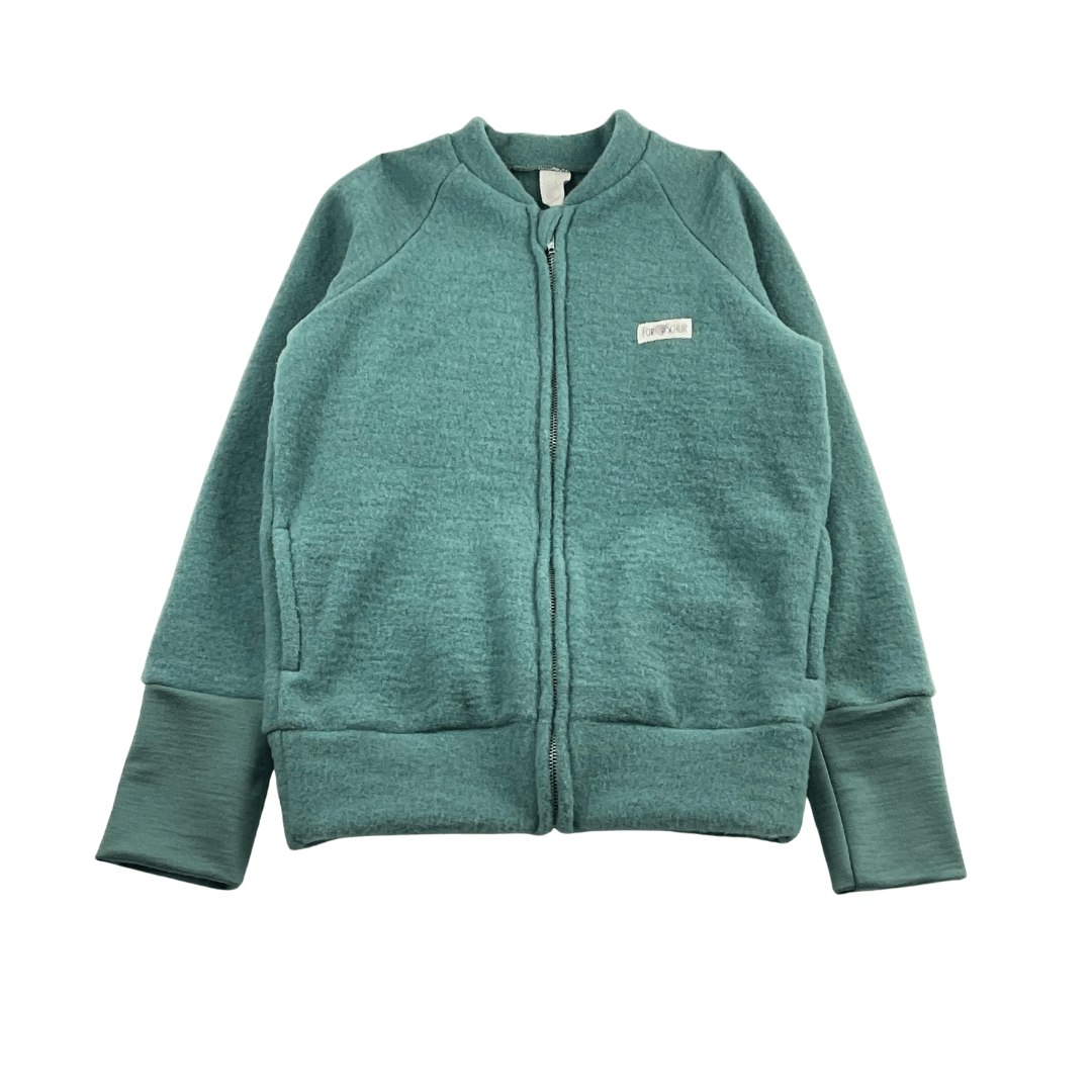Wollfleece Kinder Jacke Blau - Stoffabweichung