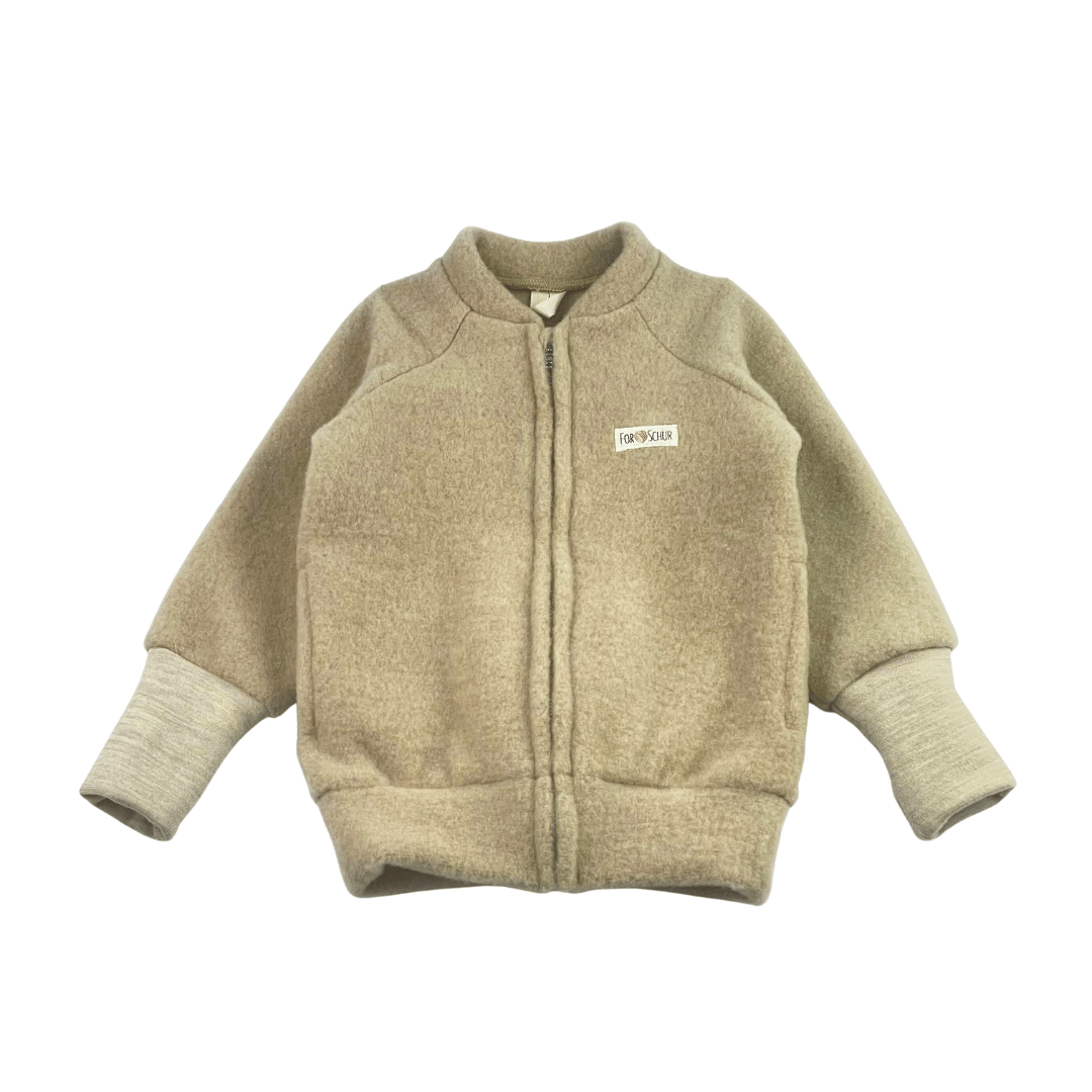 Wollfleece Kinder Jacke Braun