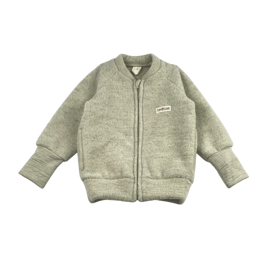 Wollfleece Kinder Jacke Braun - Stoffabweichung