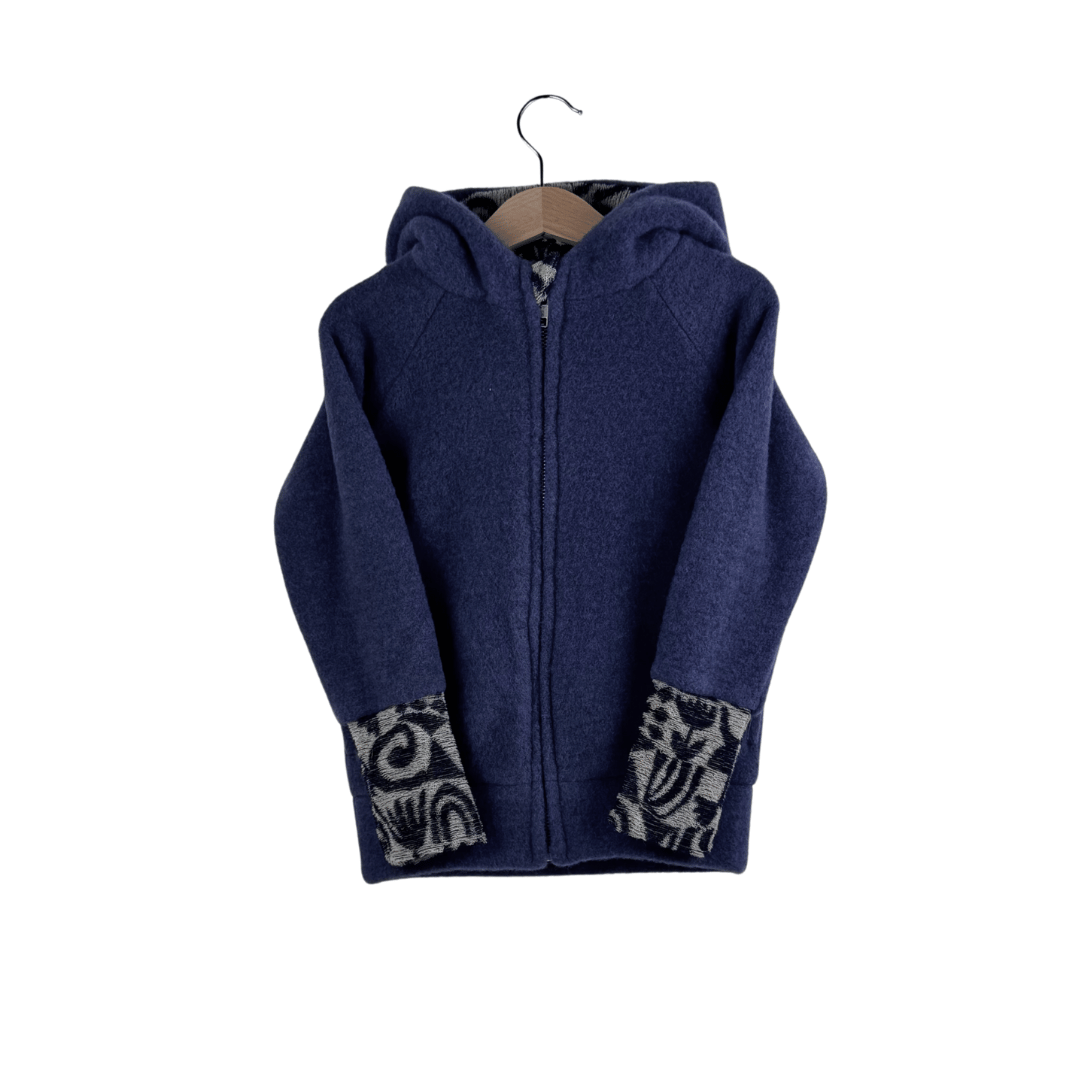 Wollfleece Kapuzenjacke Lila