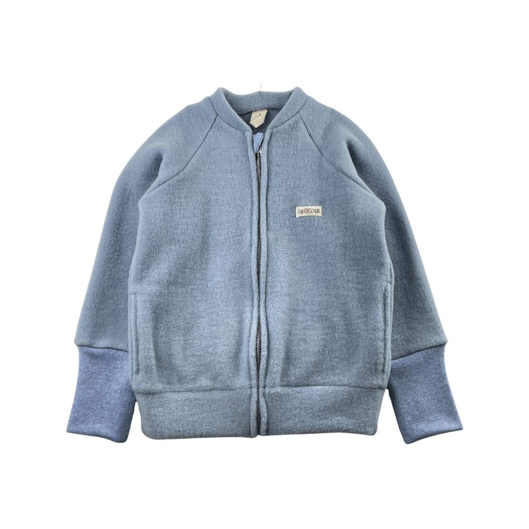 Wollfleece Kinder Jacke Blau